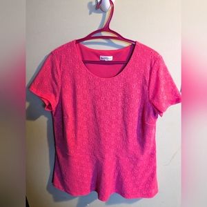 Pink Floral Lace Top